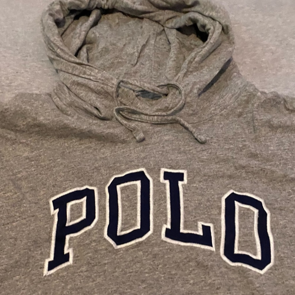 Polo by Ralph Lauren Grey Hooded Long Sleeve. Perfect Condition. Size Large